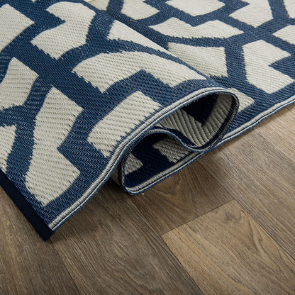Contemporary Geometric Reversible Plastic Outdoor Rugs