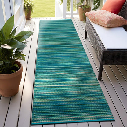 Contemporary Stripe Reversible Plastic Outdoor Rugs