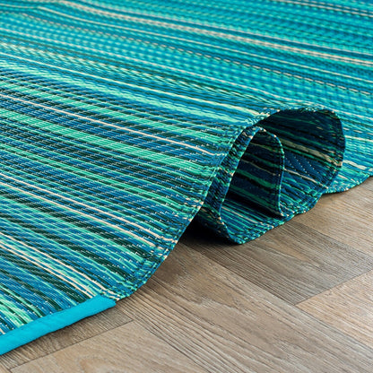Contemporary Stripe Reversible Plastic Outdoor Rugs