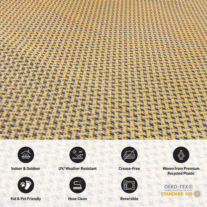 Contemporay Solid Reversible Plastic Outdoor Rugs