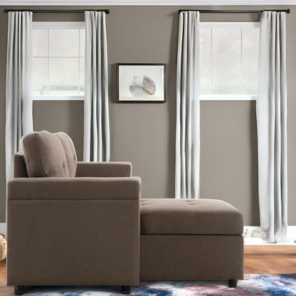 Convertible Reversible Sectional Sofa with Pull-Out Sleeper Bed, Hidden Storage Chaise, and Durable Legs