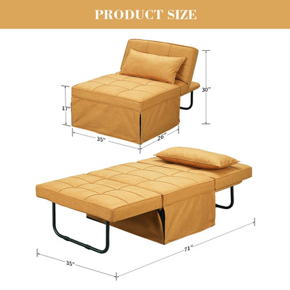 Convertible Sofa Bed Sleeper Sofa Chair Couch Folding Ottoman Recliner Chairs for Living Room