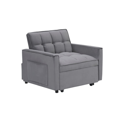 Convertible Sofa Bed with Adjustable Back and Wheel