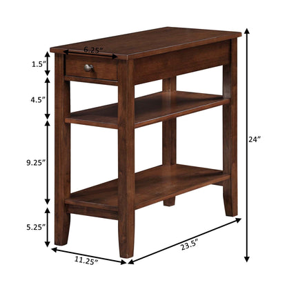 Convenience Concepts American Heritage 1 Drawer Chairside End Table with Shelves