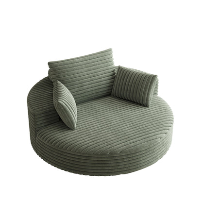 Corduroy Chenille Foam Single Swivel Chair