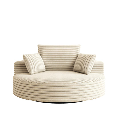 Corduroy Chenille Foam Single Swivel Chair