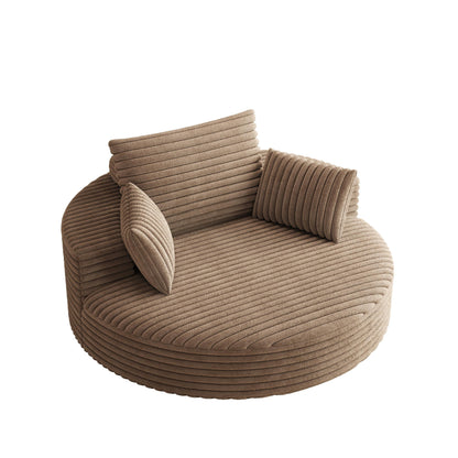 Corduroy Chenille Foam Single Swivel Chair