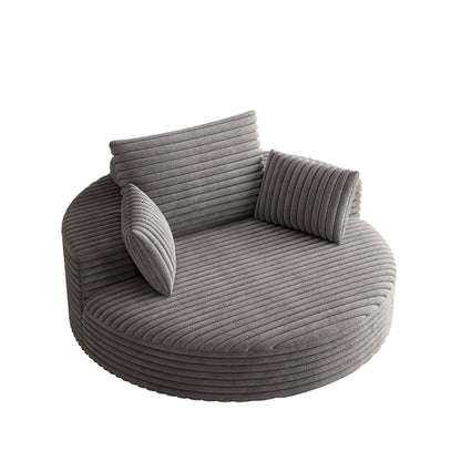Corduroy Chenille Foam Single Swivel Chair