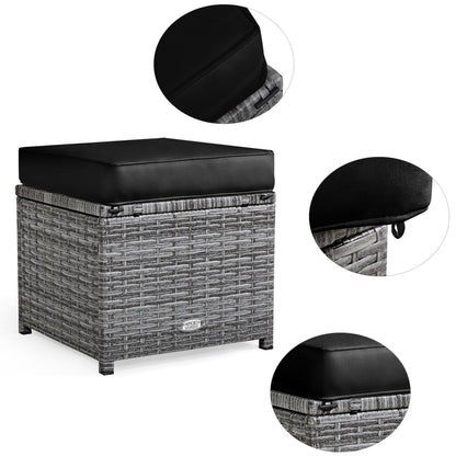 Costway 7 PCS Patio Rattan Dining Set Sectional Sofa Couch Ottoman - See Details