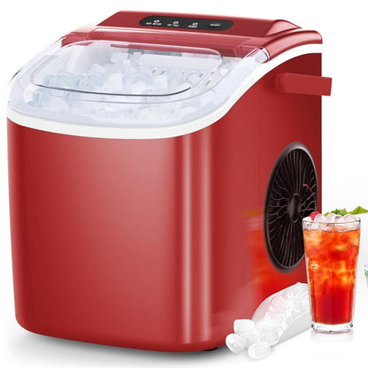 Countertop Portable Ice Maker with Self-cleaning ,9 Bullet Ice Cubes in 6 Mins, Comes with Ice Basket and Ice Scoop