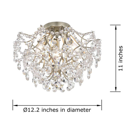 Dalia Elegant Indoor 3-light Crystal Flush Mount