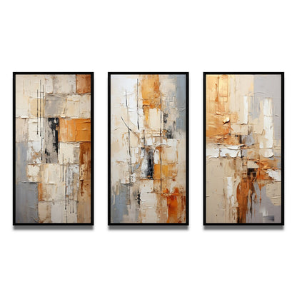 Designart Abstraction I Abstract Framed Wall Art Set Of 3 Frame Gallery Wall Set For Home Decor
