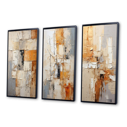 Designart Abstraction I Abstract Framed Wall Art Set Of 3 Frame Gallery Wall Set For Home Decor