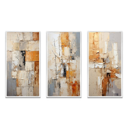 Designart Abstraction I Abstract Framed Wall Art Set Of 3 Frame Gallery Wall Set For Home Decor