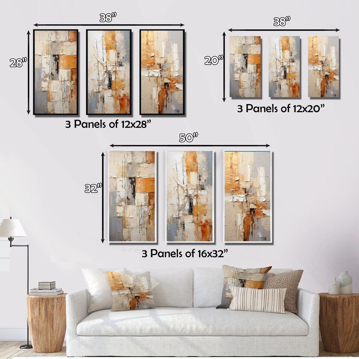 Designart Abstraction I Abstract Framed Wall Art Set Of 3 Frame Gallery Wall Set For Home Decor