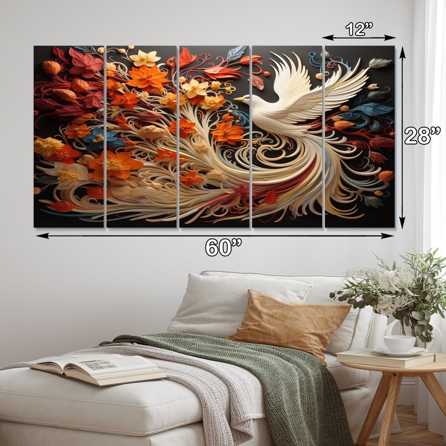 Designart Christianity Pentecost Fire Spiritual Multipanel Wall Art Living Room set