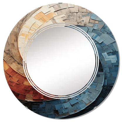 Designart Collaged Spiral Abstract Modern Wall Mirror
