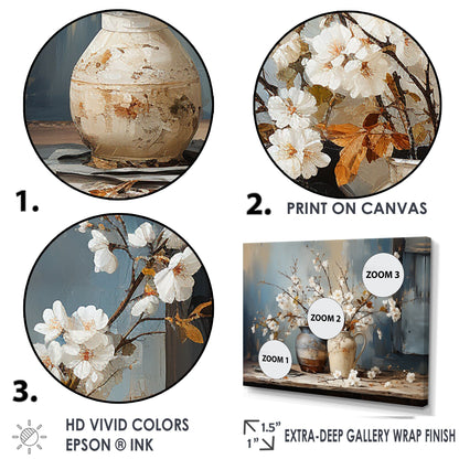 Designart Pottery And Flowers Still Life I Tree Canvas Wall Art