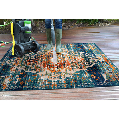 World Rug Gallery Distressed Traditional Indoor/Outdoor Area Rug