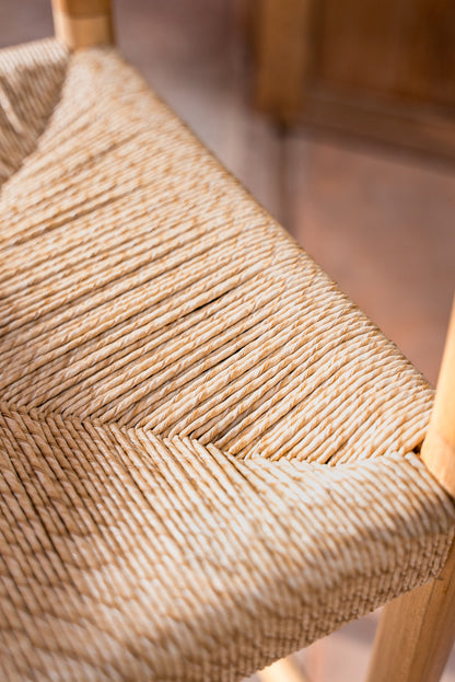 Eva Curved Back Indoor Outdoor Teak Counter Stool