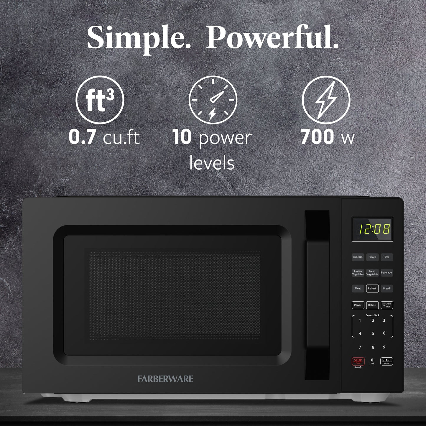 Farberware 700-Watt Compact Countertop Microwave