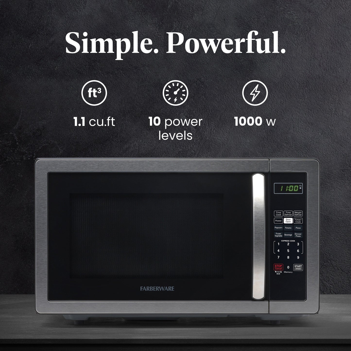 Farberware Classic 1.1 Cu. Ft. 1000-Watt Microwave Oven