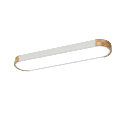 Farmhouse Wood Long Oval Dimmable LED Flush Mount - 37 3000k/6000k