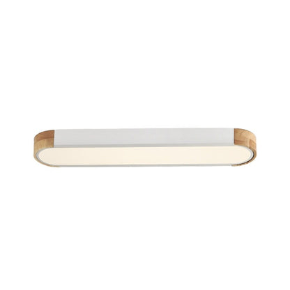Farmhouse Wood Long Oval Dimmable LED Flush Mount - 37 3000k/6000k