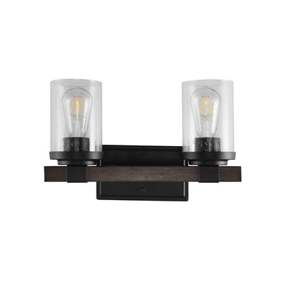 Ferme Iron/Seeded Glass Rustic Farmhouse LED Vanity Light, by JONATHAN Y