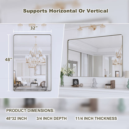 Framed Wall Mounted Bathroom Vanity Mirror