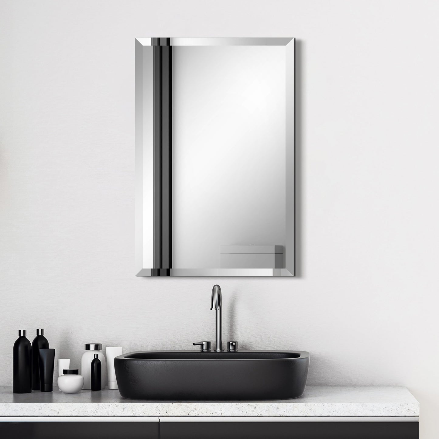 Frameless Beveled Prism Wall Mirror-Square/Rectangluar - Clear