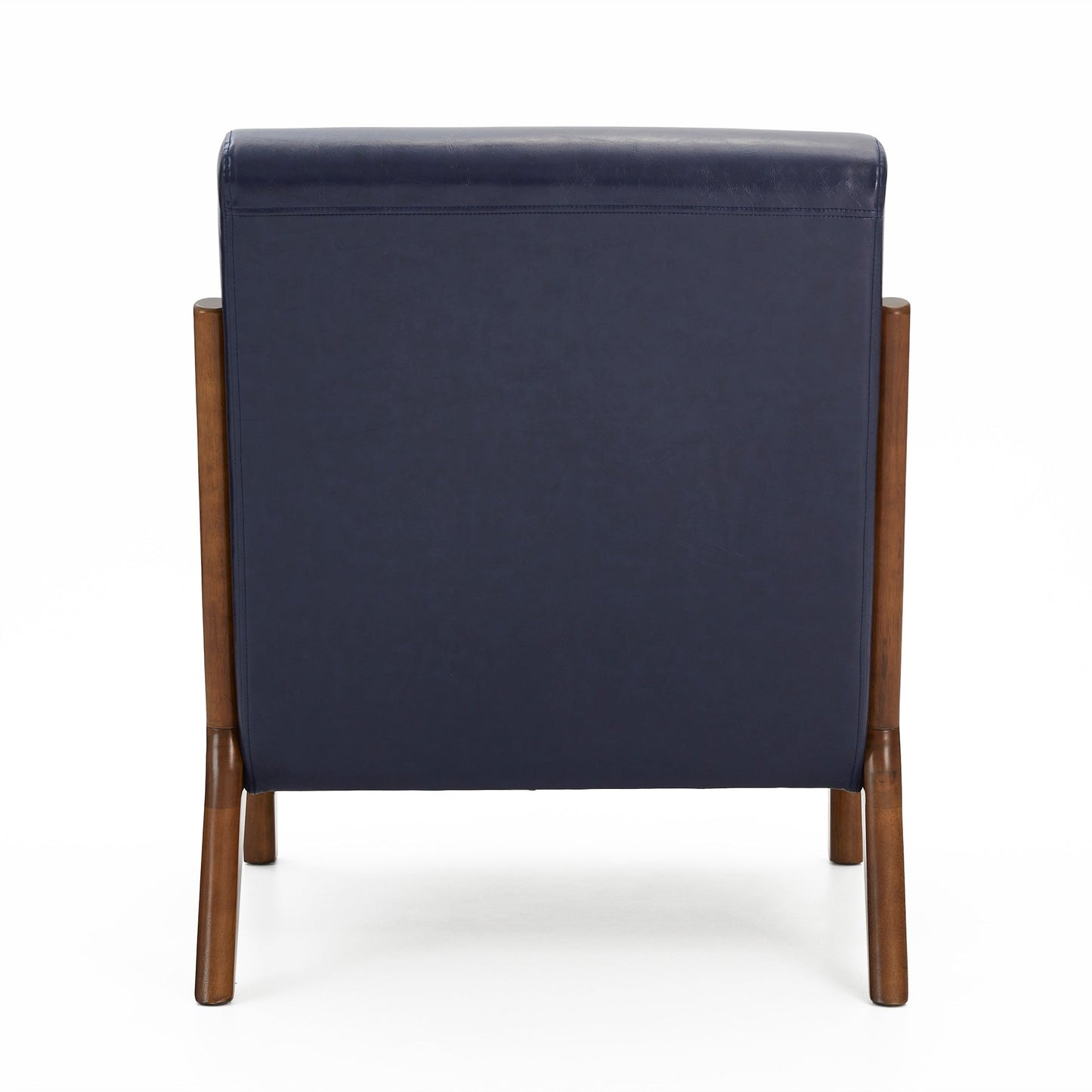 Glitzhome 30.75H Mid-Century Modern PU Leather Armchair Accent Chair with Pillow - 25.75W x 33.75D x 30.75H