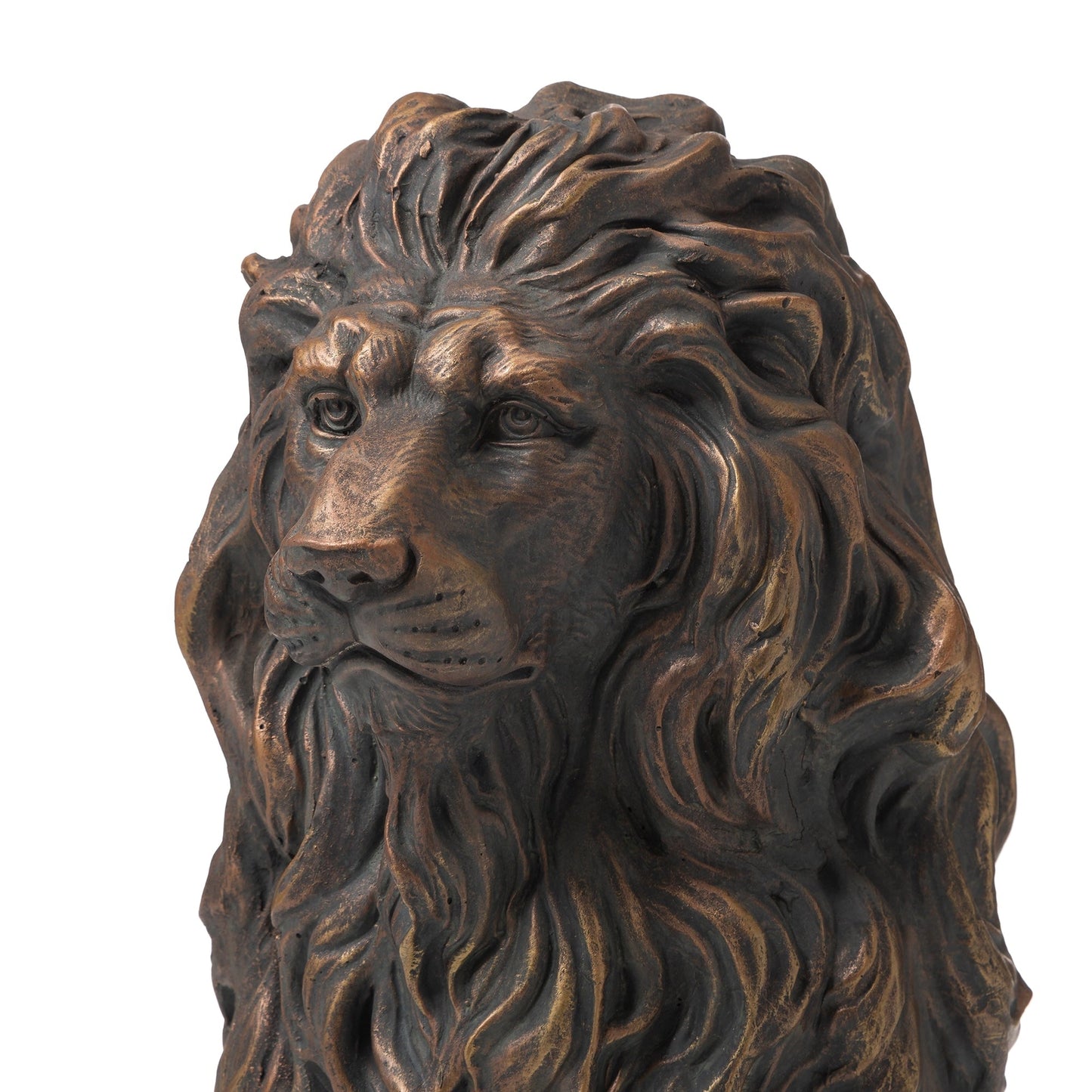 Glitzhome MGO Majestic Sitting Guardian Lion Statues Porch Sculpture Outdoor Indoor Set of 2