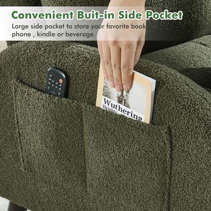 HOMYKA Accent Lounge Chair with Adjustable Backrest Storage Ottoman