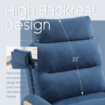 HOMYKA Accent Lounge Chair with Adjustable Backrest Storage Ottoman