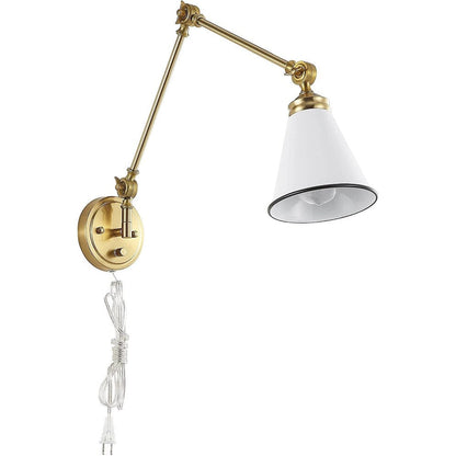 WINGBO Industrial Swing Arm Wall Sconce with Metal Shade,2-Pack...