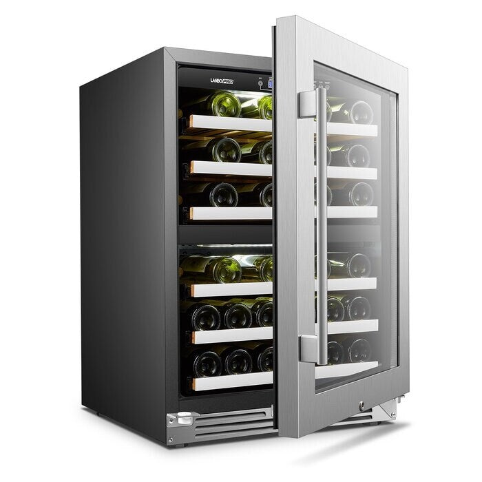 LanboPro 24-inch 44-bottle Dual Zone Compressor Wine Cooler
