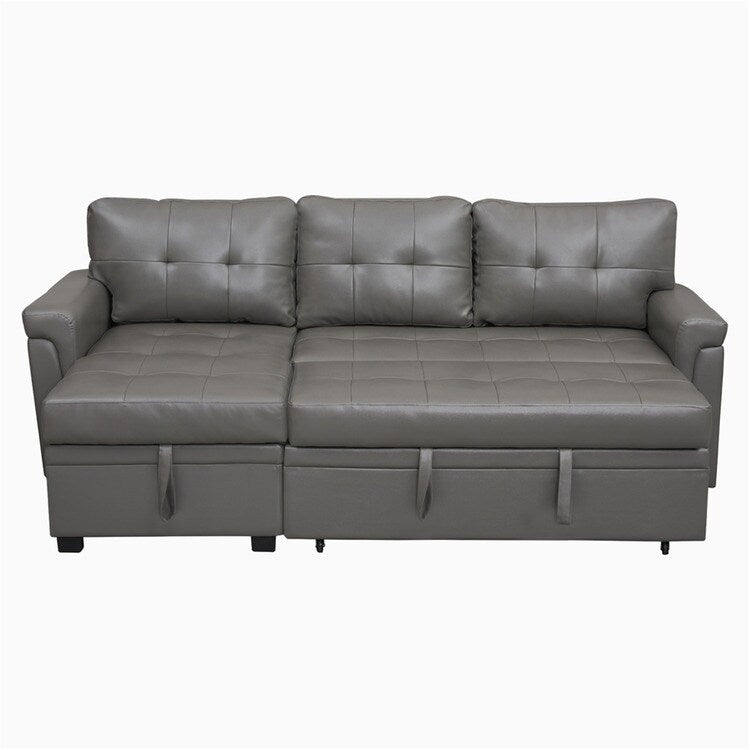Convertible Reversible Sectional Sofa with Pull-Out Sleeper Bed, Hidden Storage Chaise, and Durable Legs