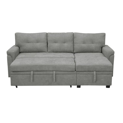 Convertible Reversible Sectional Sofa with Pull-Out Sleeper Bed, Hidden Storage Chaise, and Durable Legs