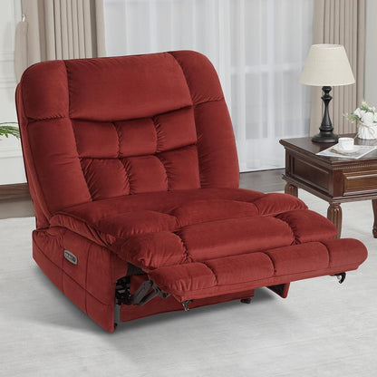 MCombo Oversized Dual Motor Armless Power Rocker Recliner Chair, Zeroarms Recliner Perfect for Living Room Fabric PR607