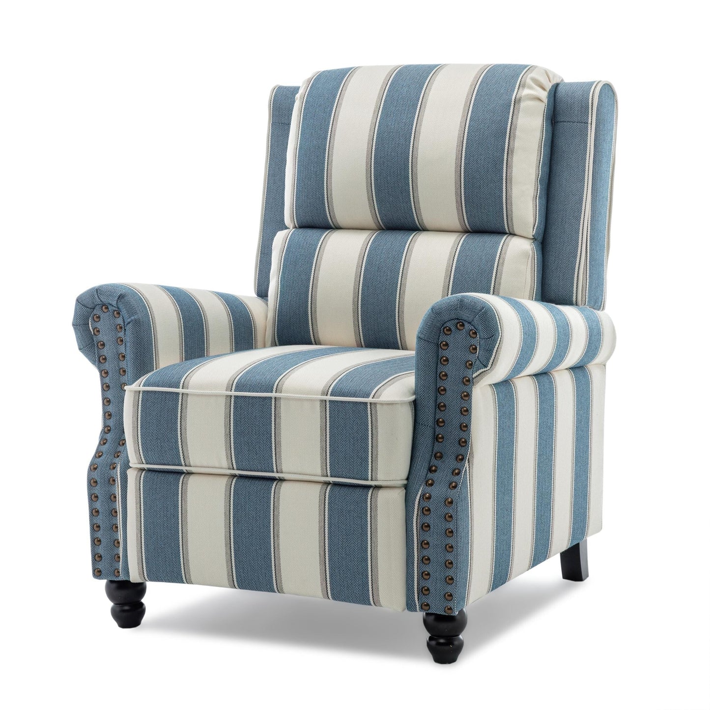 Manual Pushback Recliner Chairs with Nailhead Trim