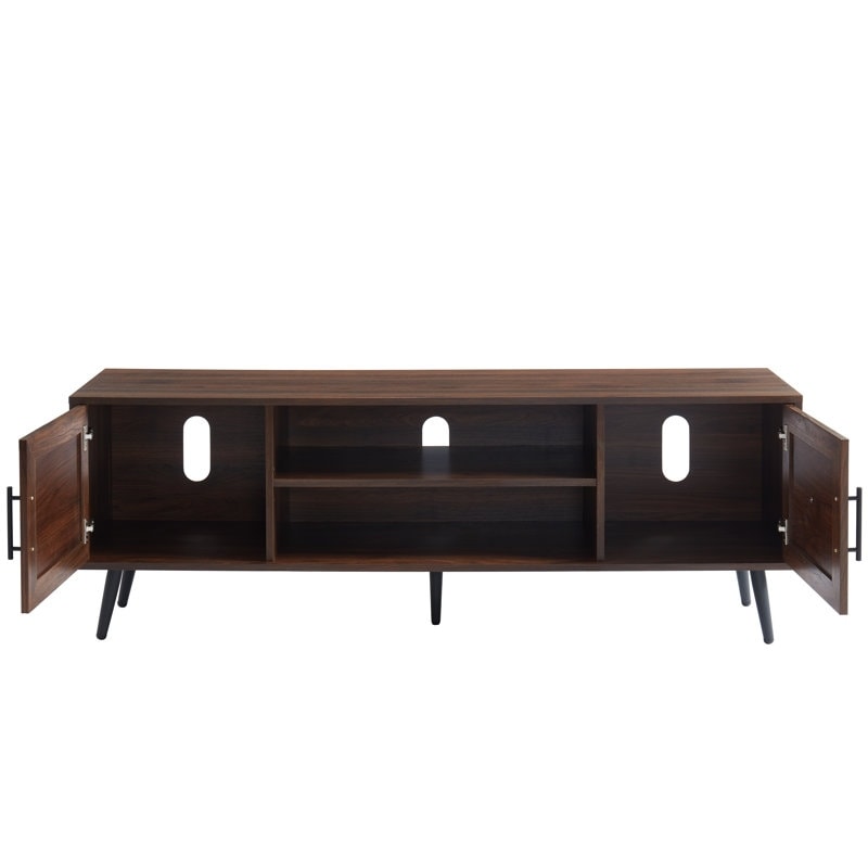 Mid-Century Modern TV Stand For TVs Up To 70 Entertainment Center Media Console - 20.5'' H X 59'' W X 15.5'' D