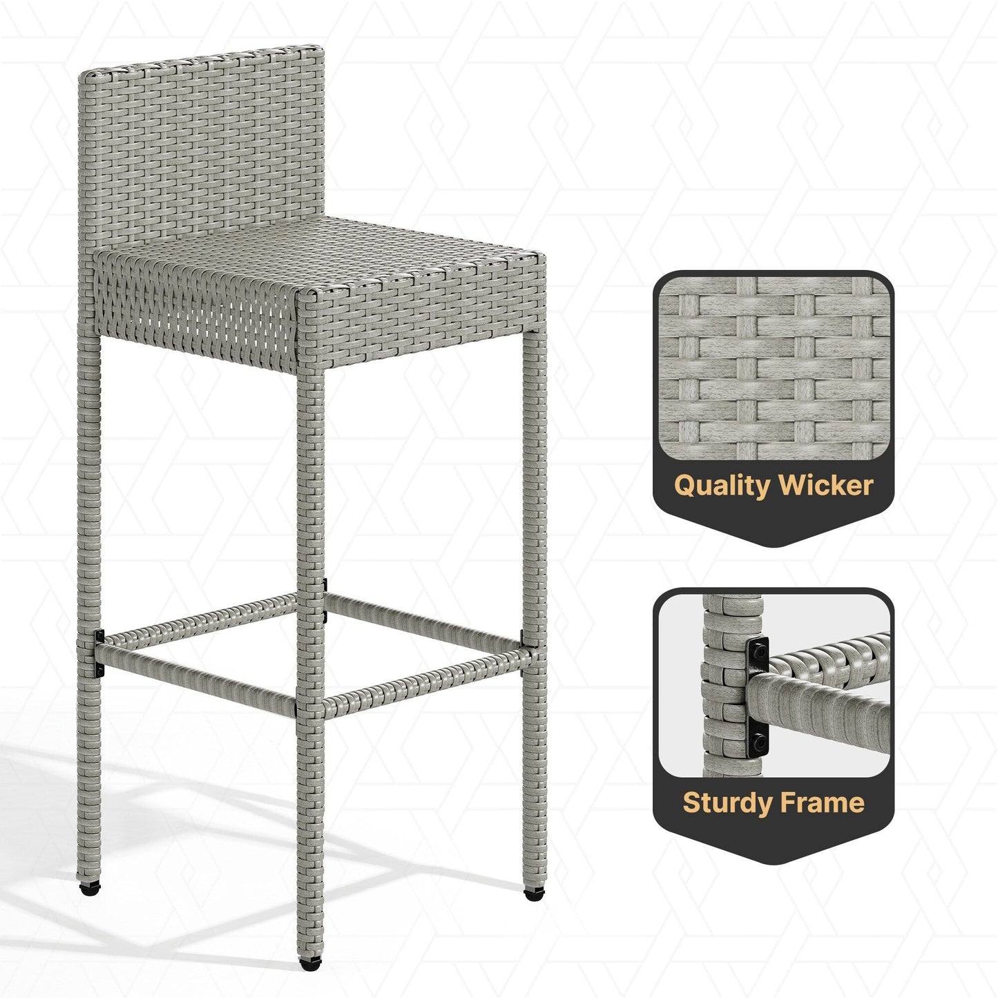 Moasis 5-Piece Outdoor Furniture Wicker Bar Set - 5 PCS