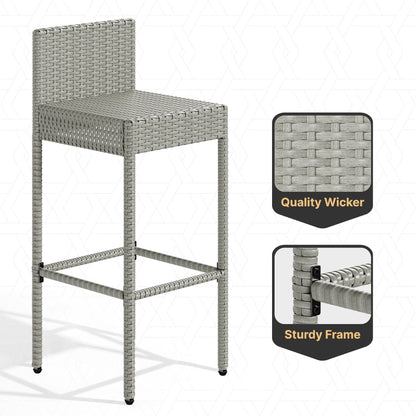 Moasis 5-Piece Outdoor Furniture Wicker Bar Set - 5 PCS