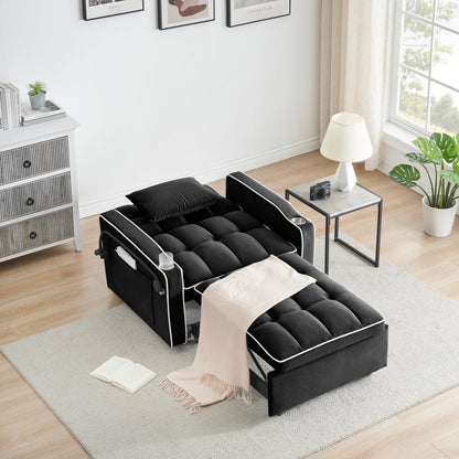 Modern 70.86 3 in 1 Single Convertible Sofa Bed with Adjustable Back and USB Charging Port for Living Room