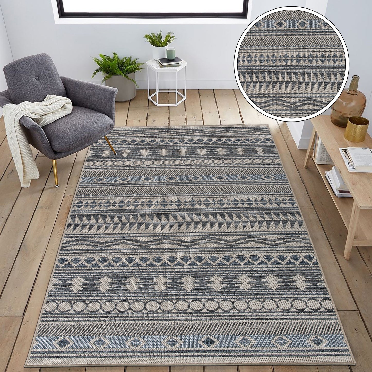World Rug Gallery Modern Bohemian Global Indoor/Outdoor Area Rug