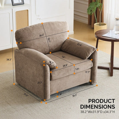 Modern Elephant Ears Armchair Accent Sofa Comfortable Seating for Living Room & Bedroom