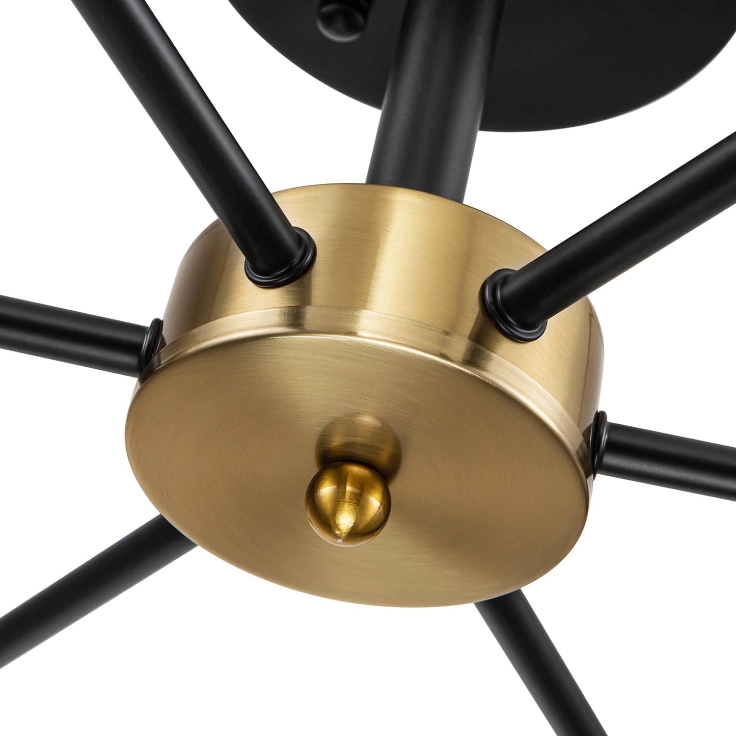 Black/ Gold Sputnik Semi Flush Mount Lamp Close to Ceiling Light Fixture for Living Room/ Kitchen/ Office/ Bedroom/ Foyer