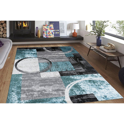 World Rug Gallery Abstract Polypropylene Machine-Made Circle Area Rug