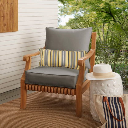 Oakley Sunbrella Solid Indoor/ Outdoor Corded Pillow and Chair Cushion Set